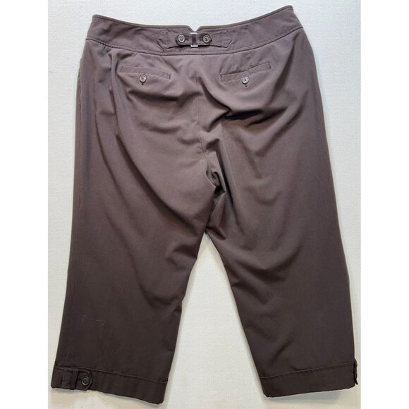 Lane Bryant Women's Capri Pants Flat Front Stretch Size 20 Dark Tan Casual - Picture 2 of 9